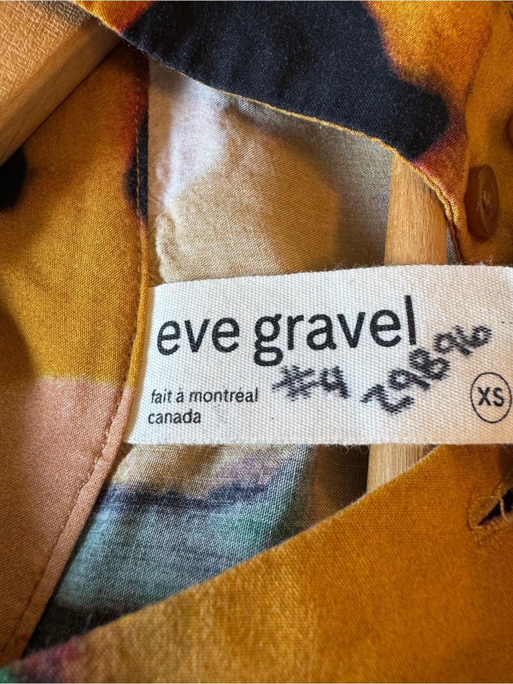Eve Gravel Montreal Abstract Print Mock Neck Sleeveless Blouse Top Yellow XS - Picture 8 of 8